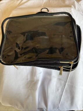 Modella Black Hanging Toiletry Organizer with Clear Top